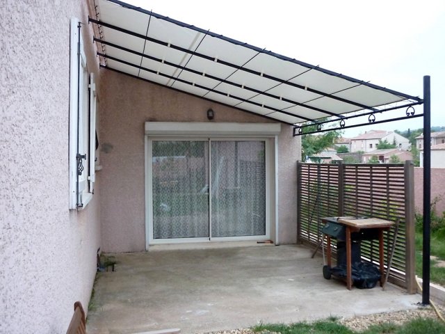 Pergola Toile fixe PVC précontraint Ferrari 705 blanc résistant tous temps Texyloop (1)