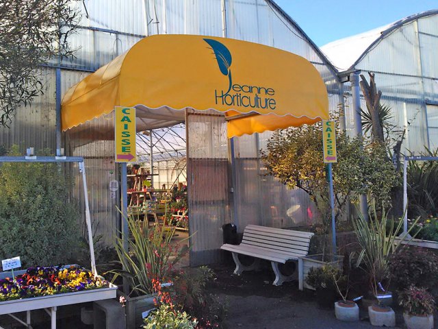 Pergola Toile marquise PVC Ferrari 705-1061 avec lettrage personnalisé