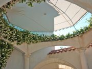 Pergola Toile octogonale sur-mesure acrylique Dickson Orchestra écru imperméable résistante UV