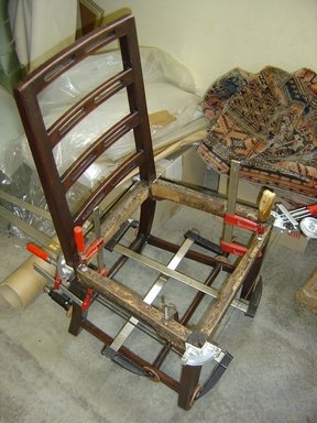 Tapisserie collage chaise