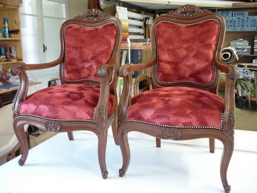 Tapisserie paire fauteuils (2)