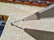 Voile d'ombrage triangulaire en stretch ivoire confection couture fil Tenara GORE TEX (3)